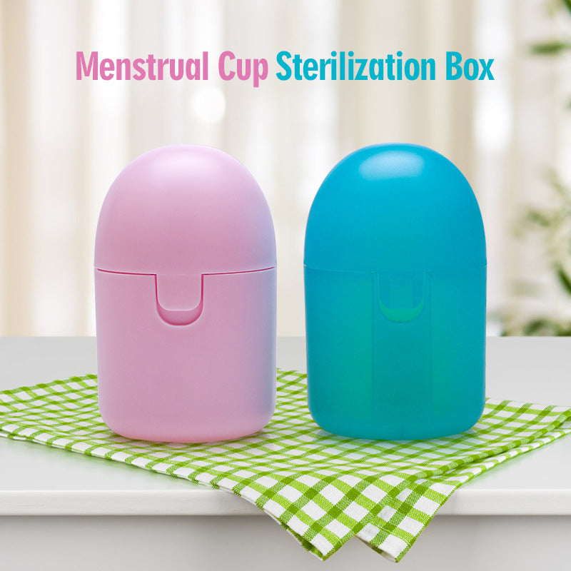 2PCS Reusable Medical Grade Silicone Menstrual Cup(L Size) & 2PCS Matching Sterilizer Box - Microwave Safe V888-ELOSUNG45155