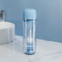 Blue Portable 2-in-1 Travel Toothbrush/Toothpaste Organizer & Mouthwash Cup - Lightweight and Durable Crystal V888-ELOSUNG45158