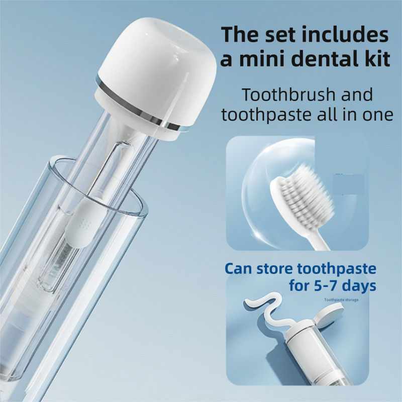 Pink Portable 2-in-1 Travel Toothbrush/Toothpaste Organizer & Mouthwash Cup - Lightweight and Durable Crystal V888-ELOSUNG45159