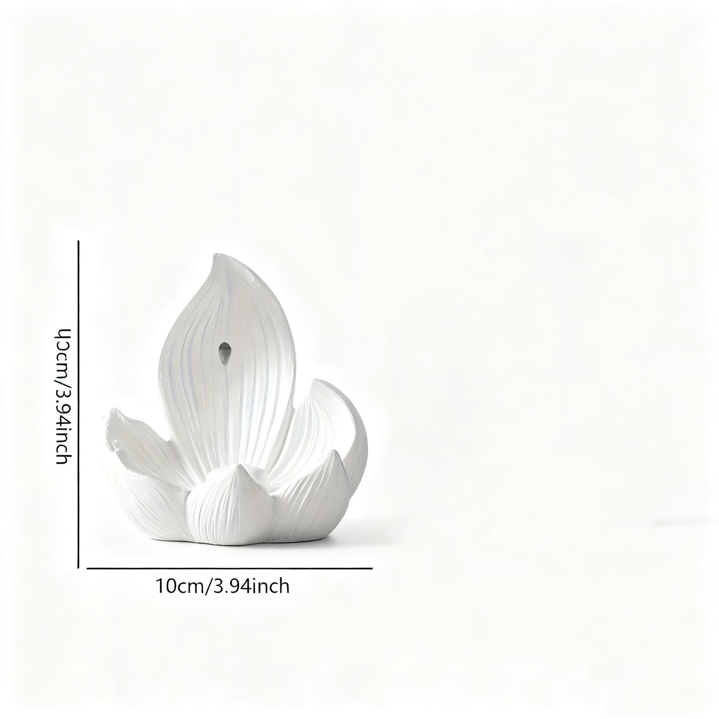 White Zen Lotus Waterfall Backflow Aroma Diffuser - Premium Elegant Resin Craft for Meditation & Yoga, 10cm V888-ELOSUNG45163