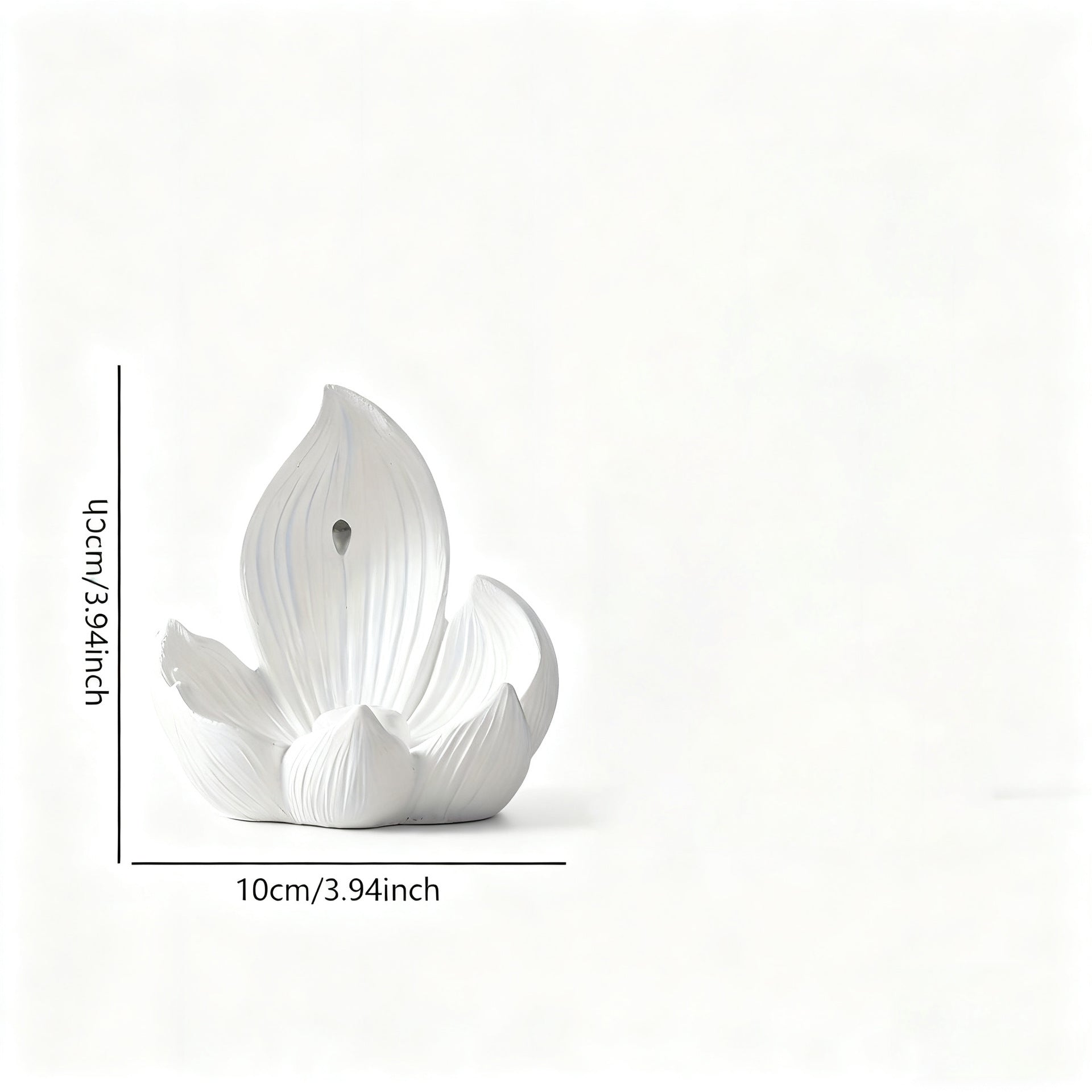White Zen Lotus Waterfall Backflow Aroma Diffuser - Premium Elegant Resin Craft for Meditation & Yoga, 10cm V888-ELOSUNG45163