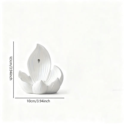 White Zen Lotus Waterfall Backflow Aroma Diffuser - Premium Elegant Resin Craft for Meditation & Yoga, 10cm V888-ELOSUNG45163