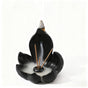Black Zen Lotus Waterfall Backflow Aroma Diffuser - Premium Elegant Resin Craft for Meditation & Yoga, 10cm V888-ELOSUNG45164