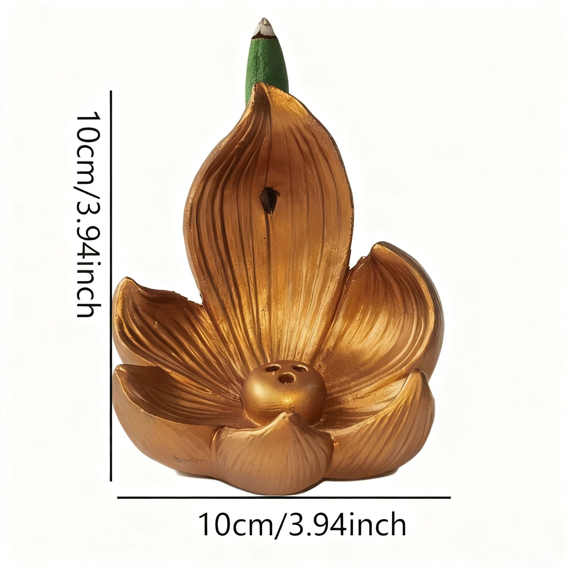 Gold Zen Lotus Waterfall Backflow Aroma Diffuser - Premium Elegant Resin Craft for Meditation & Yoga, 10cm V888-ELOSUNG45165