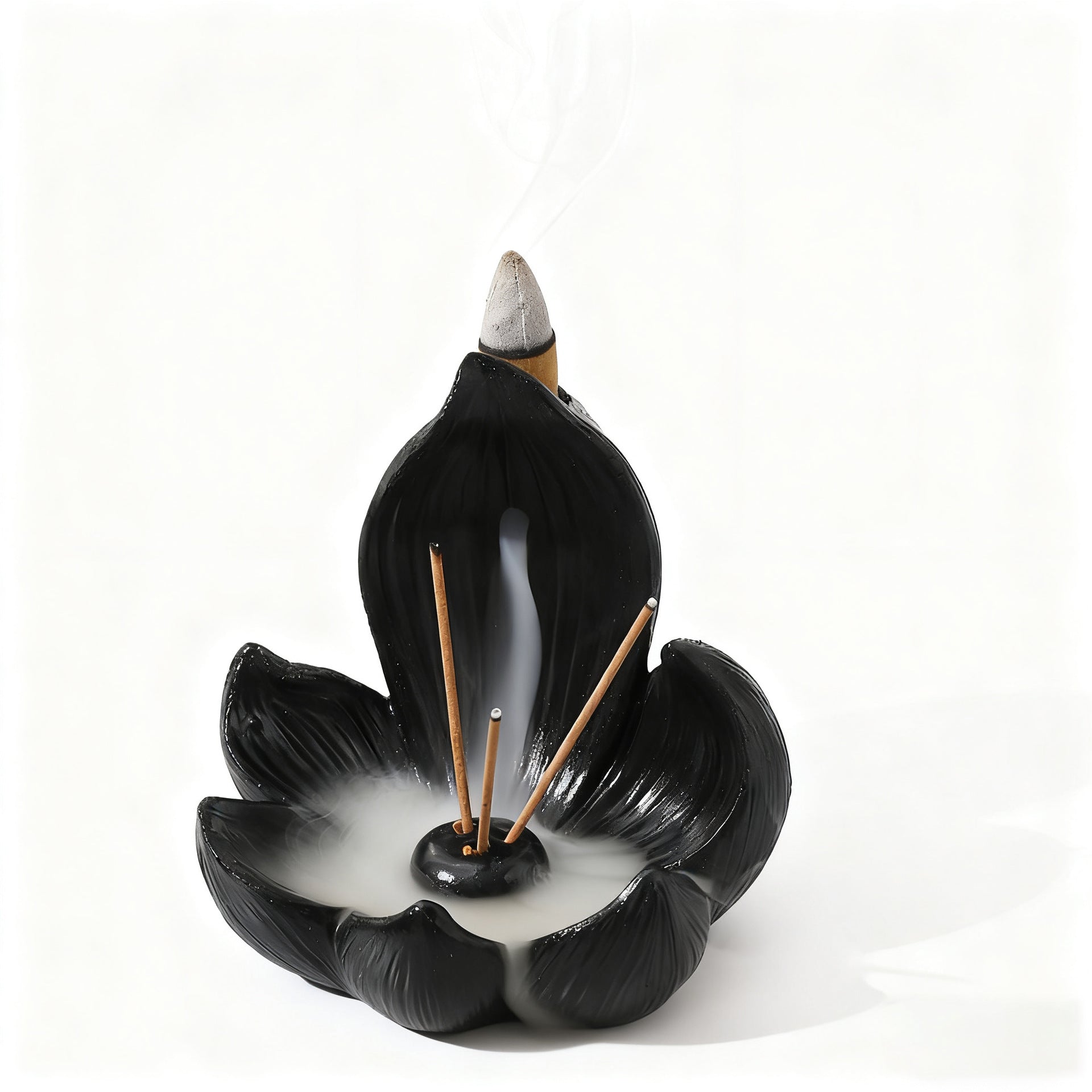 Gold Zen Lotus Waterfall Backflow Aroma Diffuser - Premium Elegant Resin Craft for Meditation & Yoga, 10cm V888-ELOSUNG45165