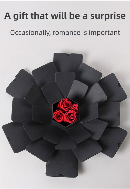 Black Hexagon 4-Layer 12-Pocket Explosion Gift Box(Finished) - Creative Handmade Photo Album & Scrapbook for V888-ELOSUNG45171