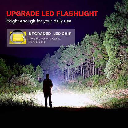 2-Pack High-Powered LED Flashlight with 500m Long Range - Zoomable Focus & Waterproof Tactical Torch - V888-ELOSUNG45222