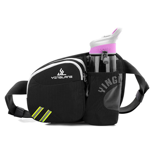 Black Lightweight Running Waist Pack with Stable Bottle Holder - Multi-Functional Nylon Sports Fanny Pack for V888-ELOSUNG45226