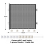 78X110CM Black Retractable Mesh Safety Gate for Pets & Babies - Scratch-Resistant Indoor/Outdoor Security V888-ELOSUNG45231