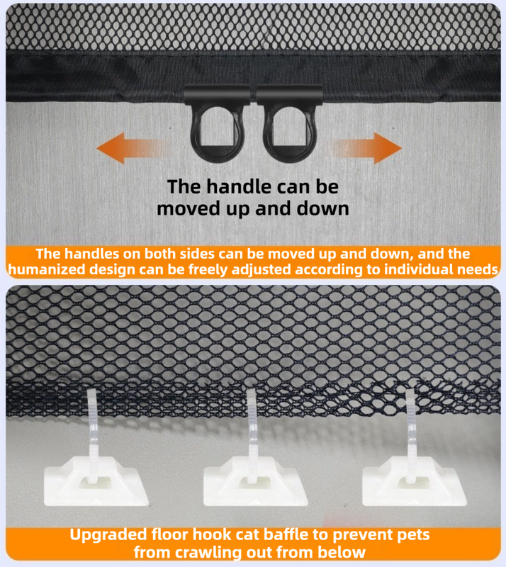 78X110CM Black Retractable Mesh Safety Gate for Pets & Babies - Scratch-Resistant Indoor/Outdoor Security V888-ELOSUNG45231