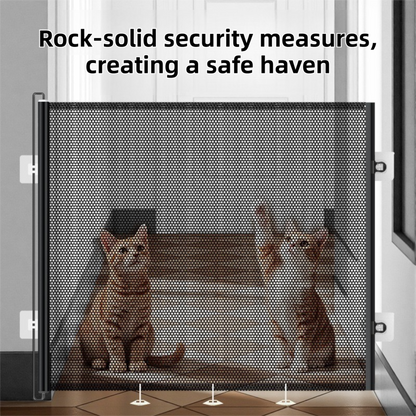 78X130CM Black Retractable Mesh Safety Gate for Pets & Babies - Scratch-Resistant Indoor/Outdoor Security V888-ELOSUNG45232