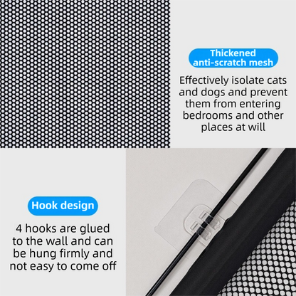 78X150CM Black Retractable Mesh Safety Gate for Pets & Babies - Scratch-Resistant Indoor/Outdoor Security V888-ELOSUNG45233