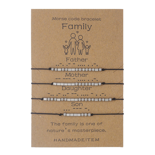 Stainless Steel Morse Code Bracelet(16-26cm) with Secret Message Family - Meaningful Gift for Best Friends, V888-ELOSUNG45240