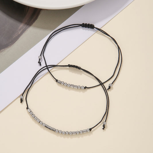 Stainless Steel Morse Code Bracelet(16-26cm) with Secret Message Always Forever - Meaningful Gift for Best V888-ELOSUNG45241
