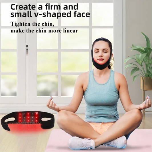 Breathable V-Line Chin Strap with 15 high-intensity Red-Light LEDs for Facial Firming & Skin Rejuvenation V888-ELOSUNG45244