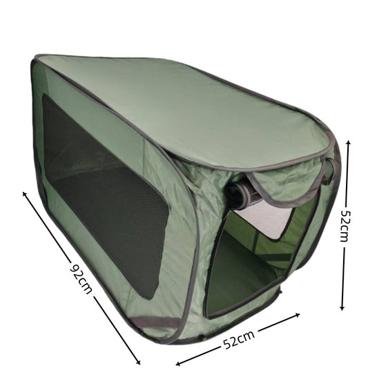 Green Instant Pop-Up Foldable 4-Sided Pet Playpen & Car Crate - Breathable Scratch-Resistant Travel Kennel V888-ELOSUNG45262
