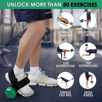 Heavy-Duty Ankle Strap Compatible With Dumbbell for Weightlifting - Adjustable Foot Attachment for Leg Curls, V888-ELOSUNG45263