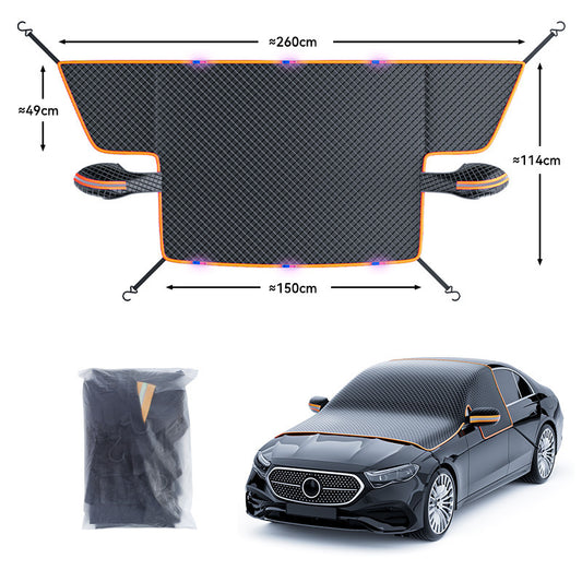 Black-Orange Magnetic Car Windshield Protector with 6 Magnets & 4 Secure Straps and Reflective Safety Strips V888-ELOSUNG45265