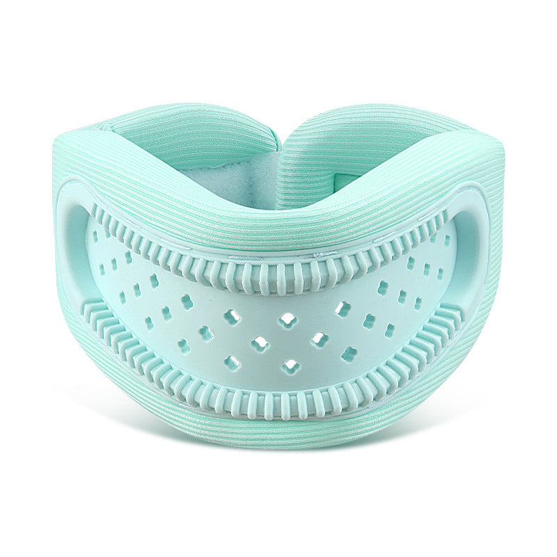 Blue Adjustable Silicone Neck Brace with High-Elastic Memory Foam & V-Shape - Prevent Forward Head Tilt and V888-ELOSUNG45268