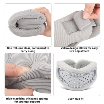 Blue Adjustable Silicone Neck Brace with High-Elastic Memory Foam & V-Shape - Prevent Forward Head Tilt and V888-ELOSUNG45268