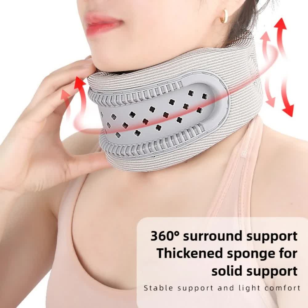 Black Adjustable Silicone Neck Brace with High-Elastic Memory Foam & V-Shape - Prevent Forward Head Tilt and V888-ELOSUNG45270
