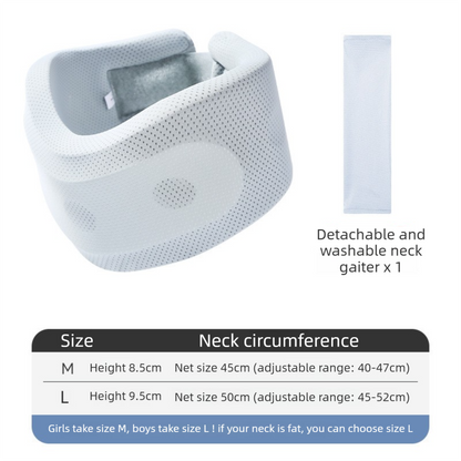 Light Blue Adjustable Cooling Jelly Core Neck Brace with Washable Cover - 3D Hollow Cervical Collar for V888-ELOSUNG45276
