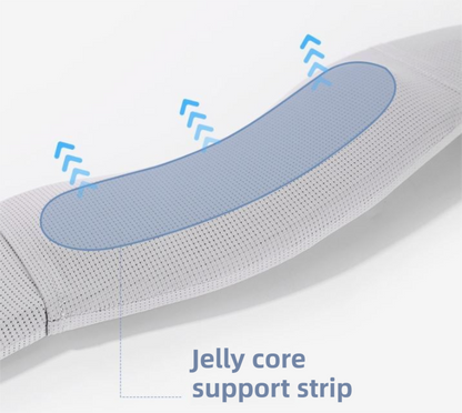 Light Blue Adjustable Cooling Jelly Core Neck Brace with Washable Cover - 3D Hollow Cervical Collar for V888-ELOSUNG45276
