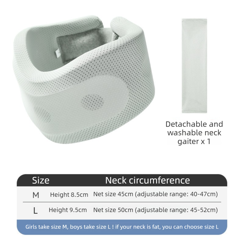 Light Green Adjustable Cooling Jelly Core Neck Brace with Washable Cover - 3D Hollow Cervical Collar for V888-ELOSUNG45277