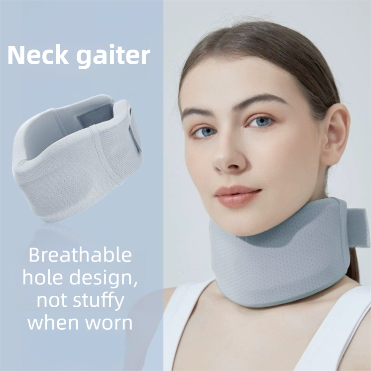 Light Green Adjustable Cooling Jelly Core Neck Brace with Washable Cover - 3D Hollow Cervical Collar for V888-ELOSUNG45277