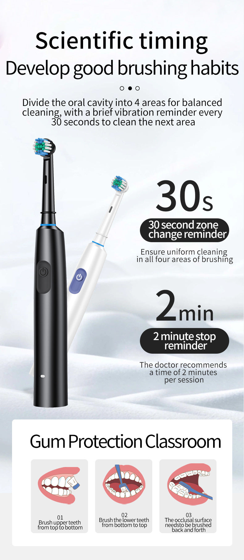 Pink Rotating Round Head Electric Toothbrush Kit with 8 Heads & Case - 3D Oscillating Mechanical Cleaning for V888-ELOSUNG45313