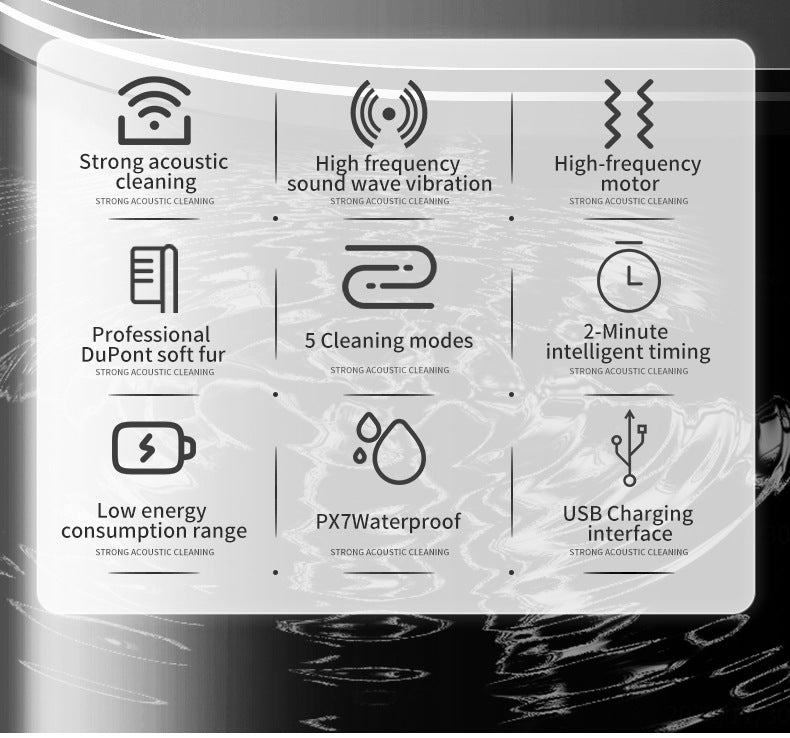 Black Rotating Round Head Electric Toothbrush Kit with 4 Heads & Case - 3D Oscillating Mechanical Cleaning V888-ELOSUNG45314