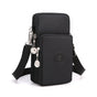 Black 3-Layer Waterproof Nylon Vertical Crossbody Phone Bag - Lightweight Phone Purse with Headphone Jack & V888-ELOSUNG45330