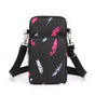 Black Feather 3-Layer Waterproof Nylon Vertical Crossbody Phone Bag - Lightweight Phone Purse with Headphone V888-ELOSUNG45336