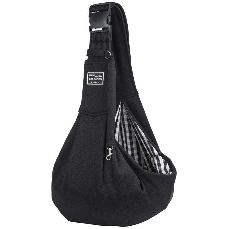 Black Lightweight Breathable Pet Crossbody Bag with Adjustable Padded Strap & Reversible Double-Sided Design V888-ELOSUNG45344