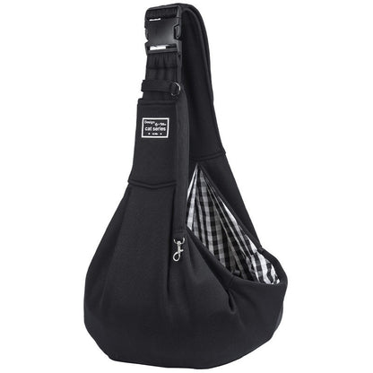 Black Lightweight Breathable Pet Crossbody Bag with Adjustable Padded Strap & Reversible Double-Sided Design V888-ELOSUNG45344