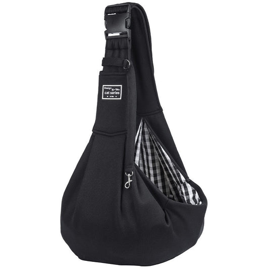 Black Lightweight Breathable Pet Crossbody Bag with Adjustable Padded Strap & Reversible Double-Sided Design V888-ELOSUNG45344