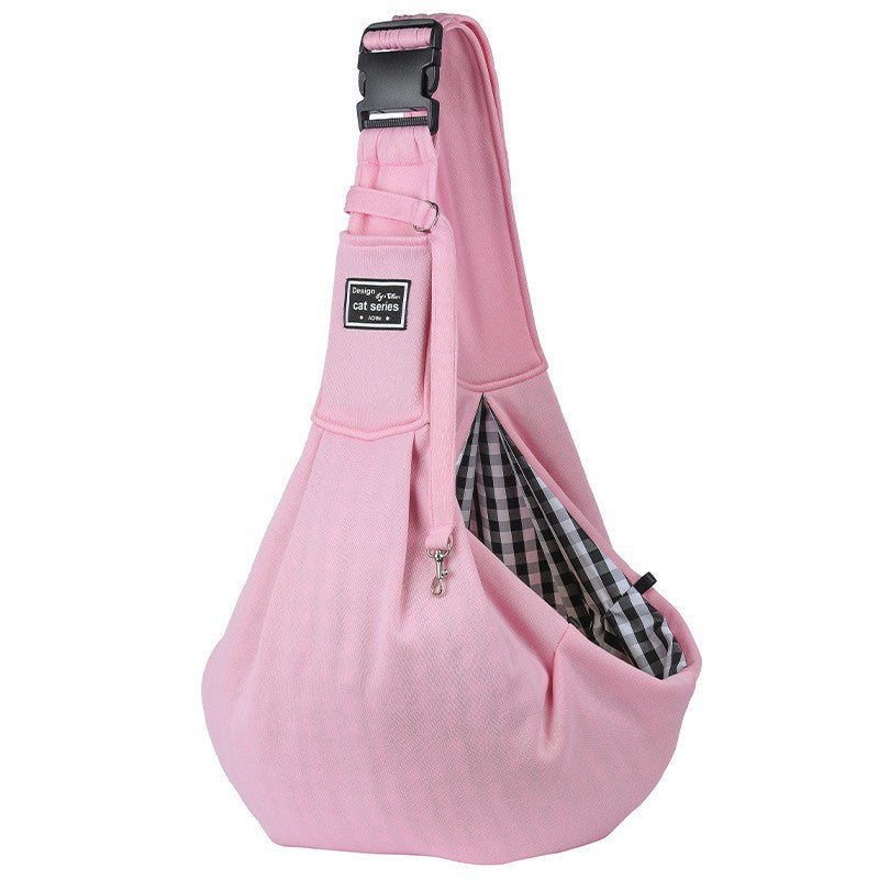 Pink Lightweight Breathable Pet Crossbody Bag with Adjustable Padded Strap & Reversible Double-Sided Design V888-ELOSUNG45347