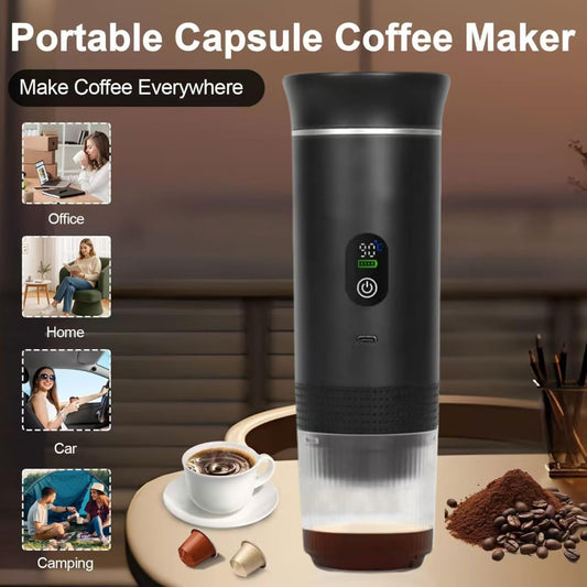 Black 3-in-1 Portable Espresso Maker with Self-Heating and One-Touch Cold Hot Brew - Smart Digital Display & V888-ELOSUNG45350