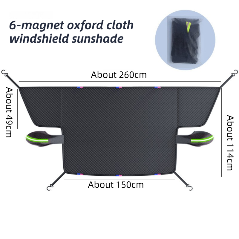 Durable Car Protector with Extra-Large 253cm Coverage - All-Season Snow & Sun Protector, 6-Magnet & 4 Strap V888-ELOSUNG45355