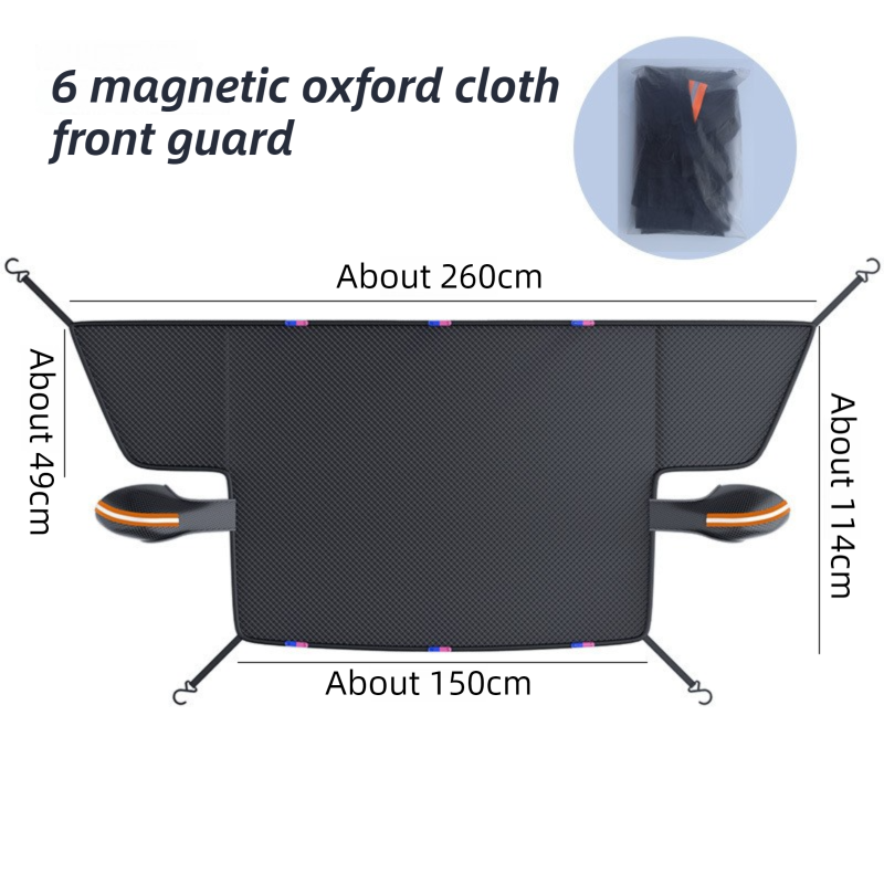 Durable Car Protector with Extra-Large 253cm Coverage - All-Season Snow & Sun Protector, 6-Magnet & 4 Strap V888-ELOSUNG45356