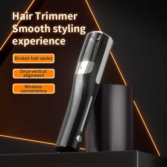 Black Cordless Automatic Split End Hair Trimmer - High-Speed Double-Sided Blade, Visible Trimming Window & V888-ELOSUNG45359