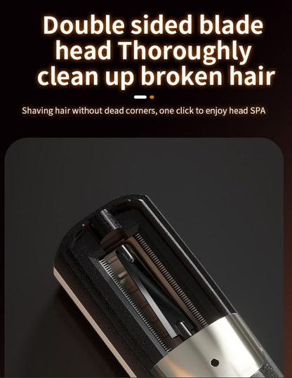 White Cordless Automatic Split End Hair Trimmer - High-Speed Double-Sided Blade, Visible Trimming Window & V888-ELOSUNG45360
