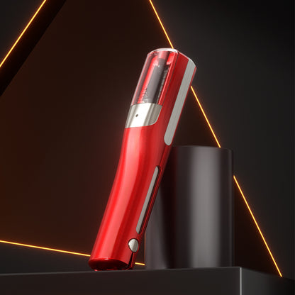 Red Cordless Automatic Split End Hair Trimmer - High-Speed Double-Sided Blade, Visible Trimming Window & V888-ELOSUNG45362