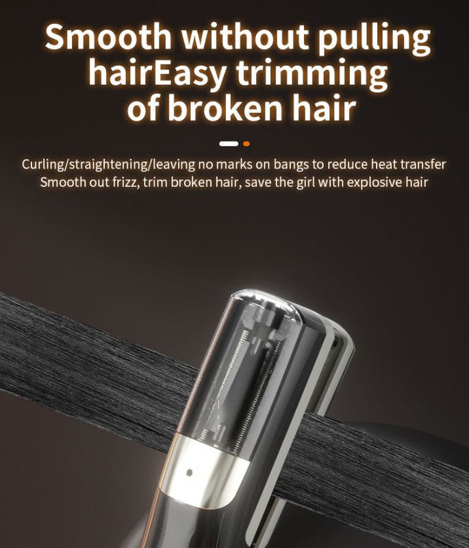 Red Cordless Automatic Split End Hair Trimmer - High-Speed Double-Sided Blade, Visible Trimming Window & V888-ELOSUNG45362