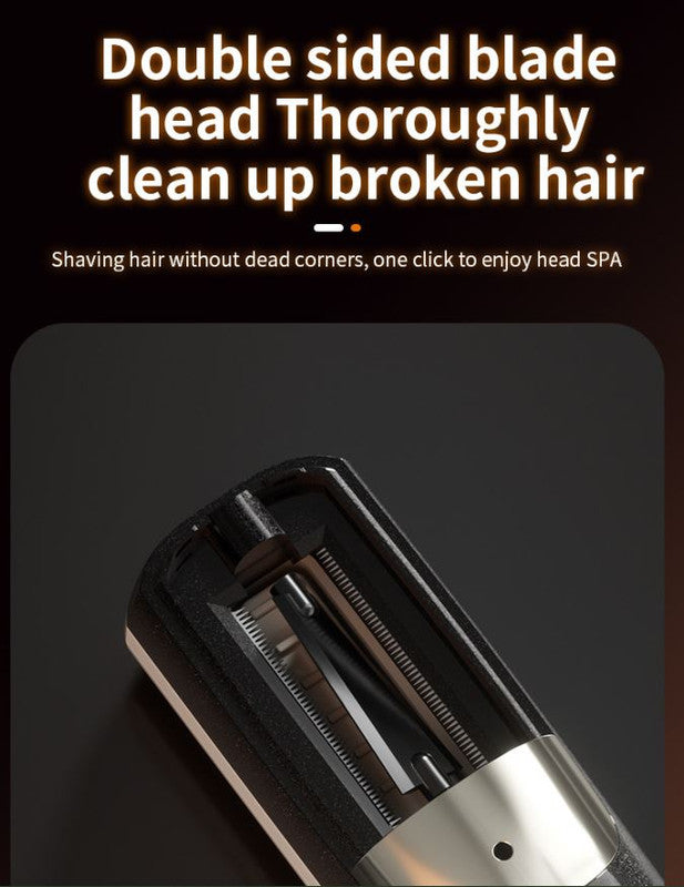 Red Cordless Automatic Split End Hair Trimmer - High-Speed Double-Sided Blade, Visible Trimming Window & V888-ELOSUNG45362