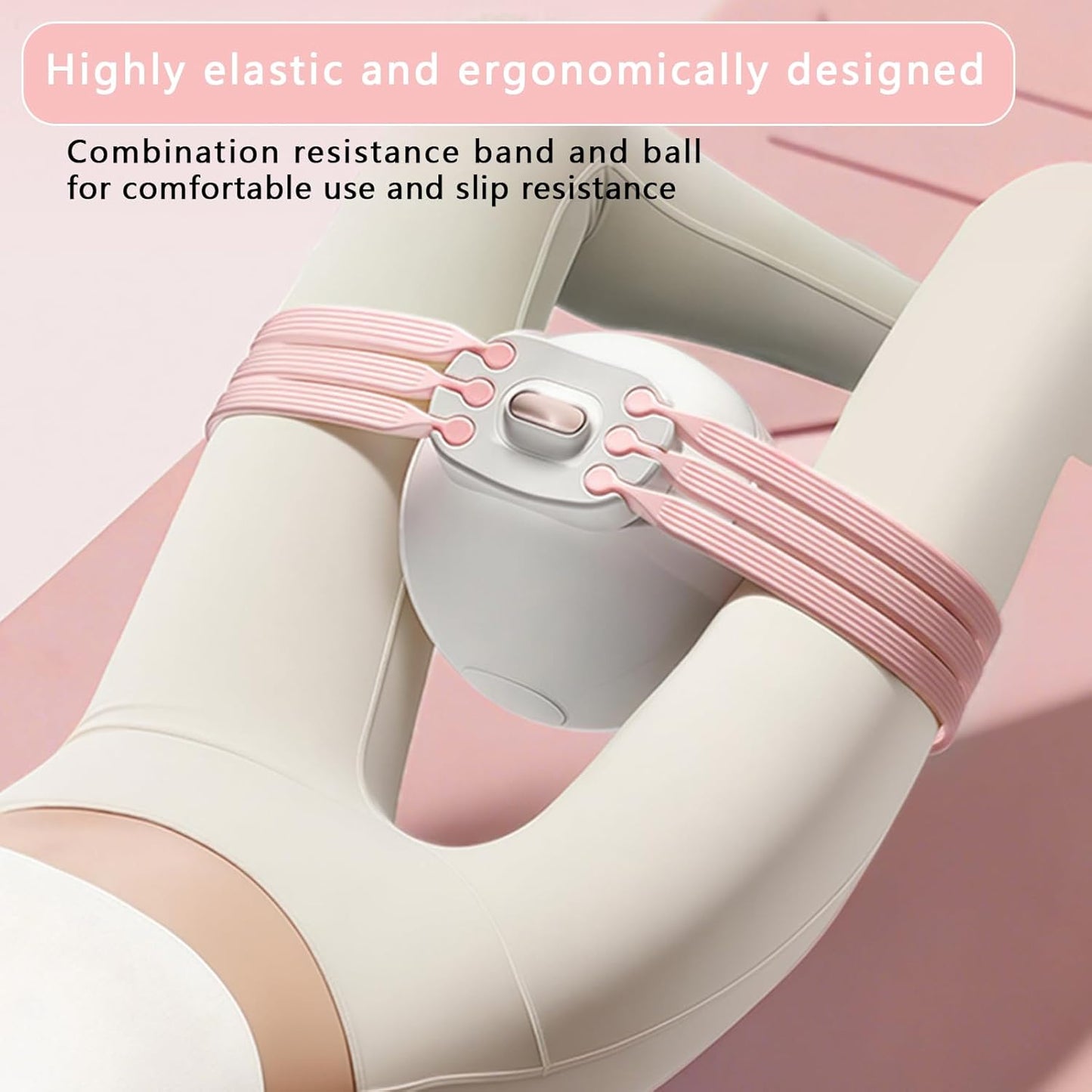 Grey 3-Level Resistance Pelvic Floor & Inner Thigh Trainer - Multi-Function Kegel Exercise Set with 25cm Yoga V888-ELOSUNG45367