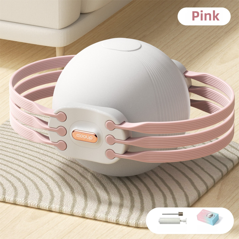 Pink 3-Level Resistance Pelvic Floor & Inner Thigh Trainer - Multi-Function Kegel Exercise Set with 25cm Yoga V888-ELOSUNG45368