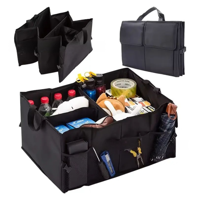 Heavy-Duty Foldable Car Trunk Organizer with Handles - Large Capacity Cargo Storage Box for Groceries & Gear V888-ELOSUNG45369
