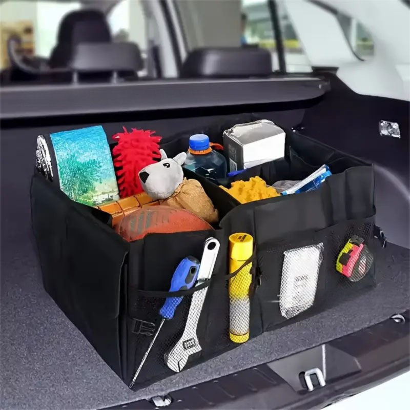 Heavy-Duty Foldable Car Trunk Organizer with Handles - Large Capacity Cargo Storage Box for Groceries & Gear V888-ELOSUNG45369