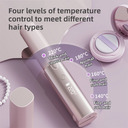 Coffee 2-in-1 Wireless Hair Styler with 4 Temperature Settings, Dual Anti-Scalding & Cap - 3D Ceramic Heating V888-ELOSUNG45371
